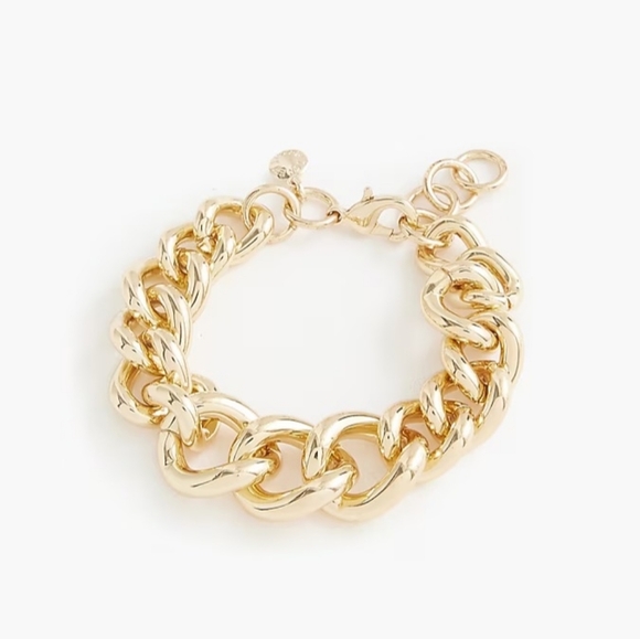 J. Crew Jewelry - J.Crew Chunky Curb Chain Statement Bracelet, Gold
